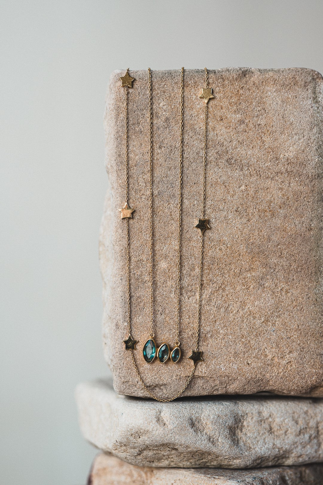 3 Stone Apatite Necklace