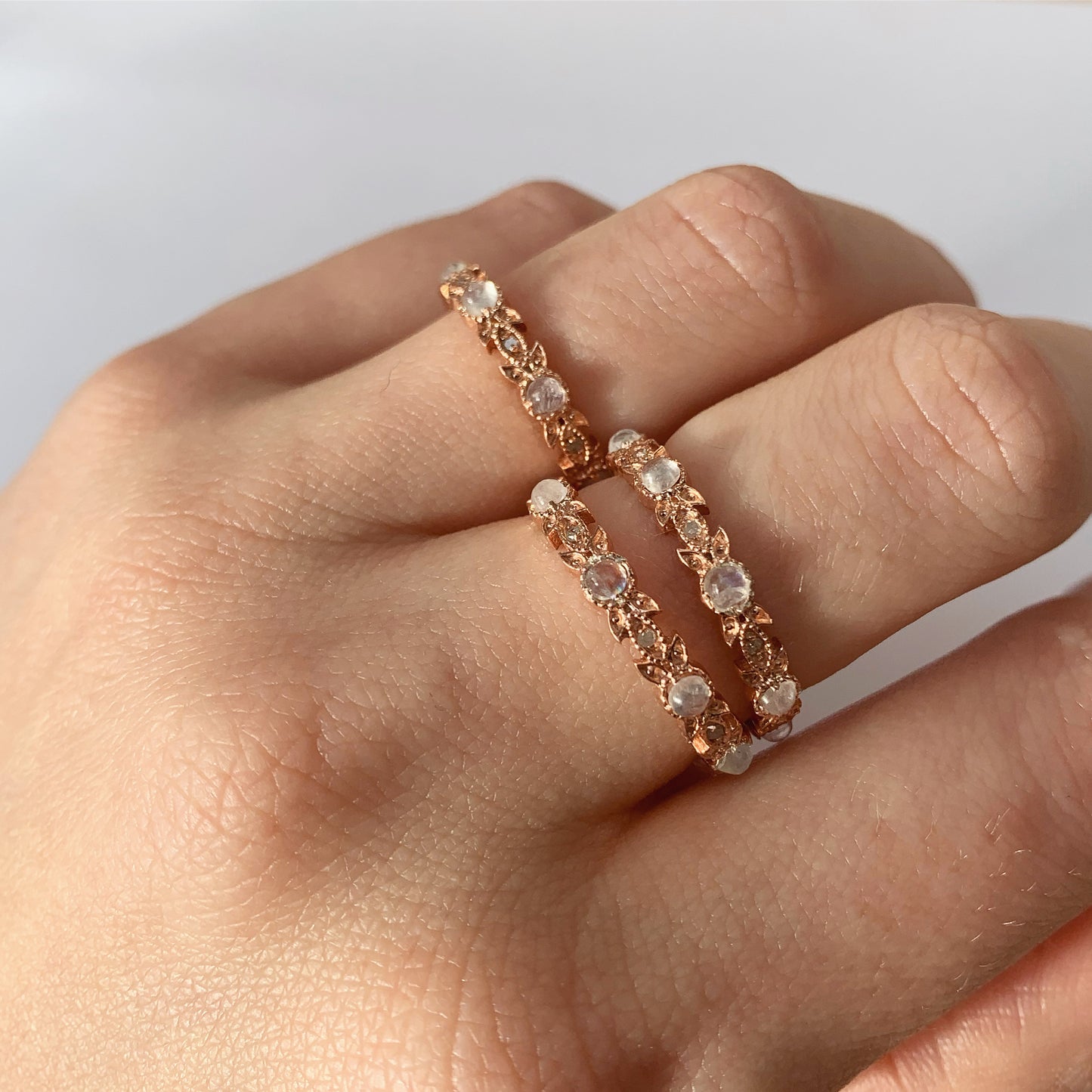 Band of Leaves Gold vermeil diamond wraparound ring - Love From Laura.