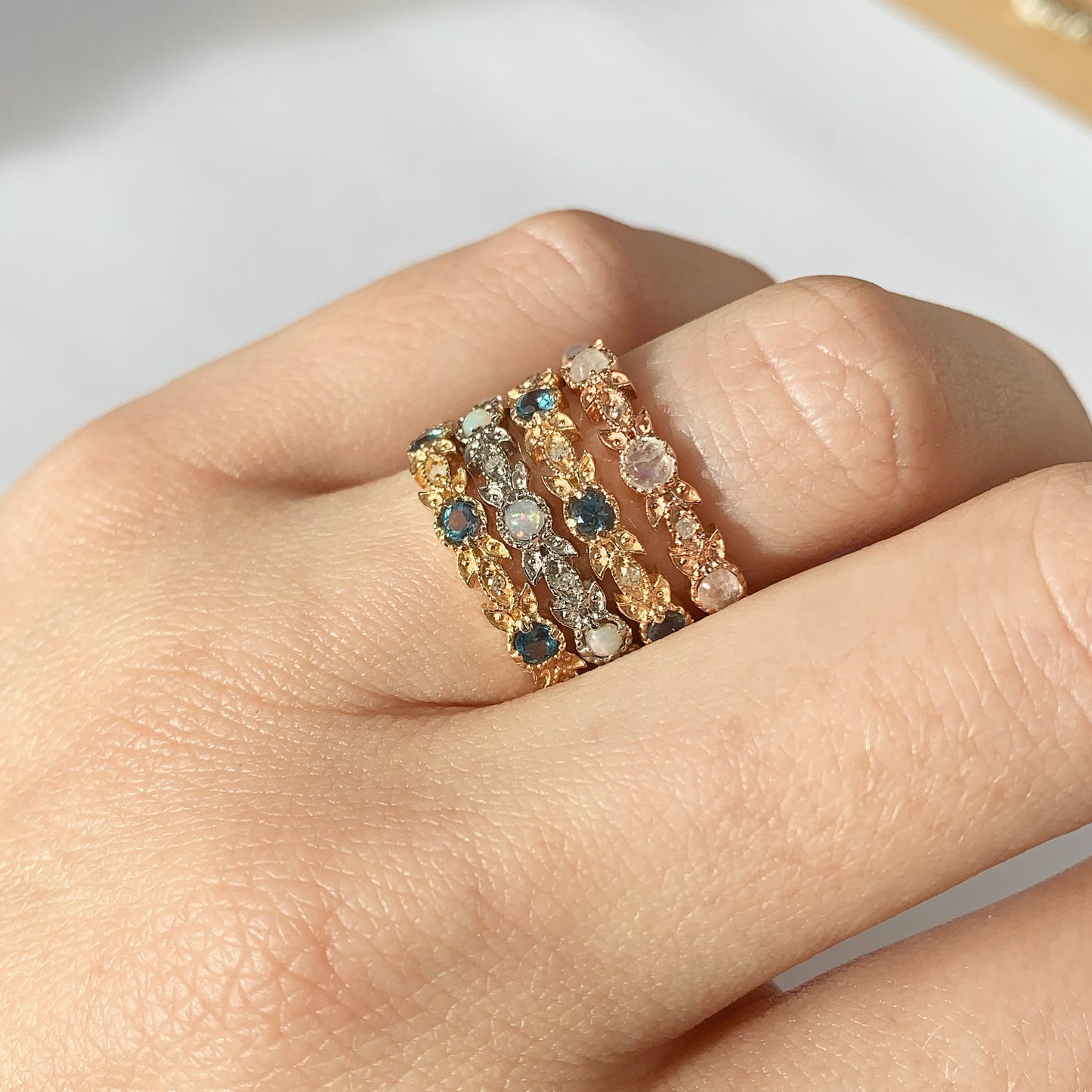 Band of Leaves Gold vermeil diamond wraparound ring - Love From Laura.