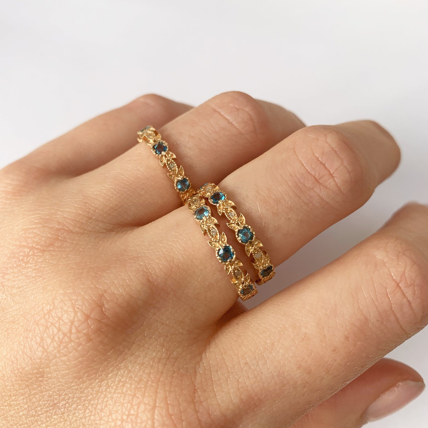 Band of Leaves Gold vermeil diamond wraparound ring - Love From Laura.