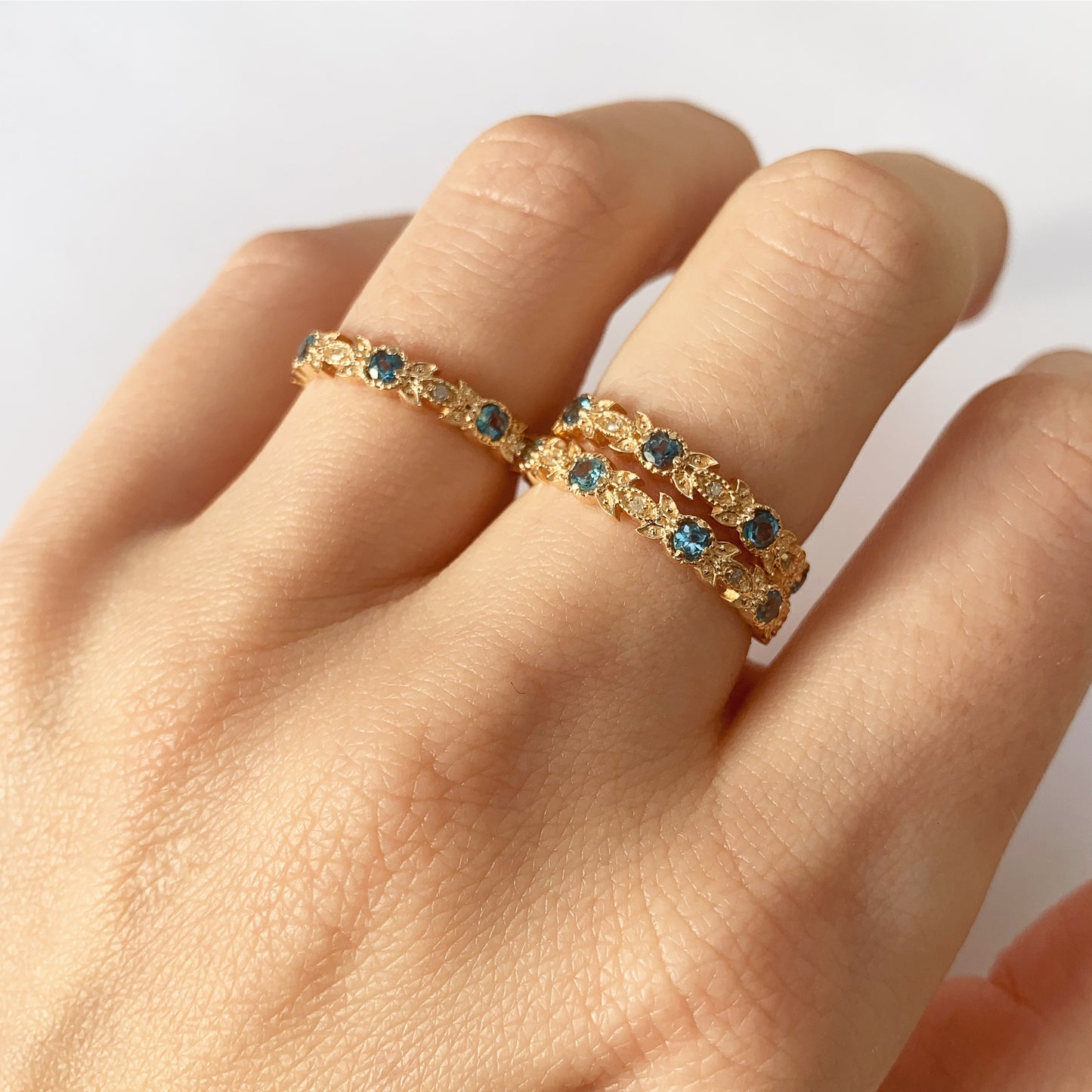 Band of Leaves Gold vermeil diamond wraparound ring - Love From Laura.