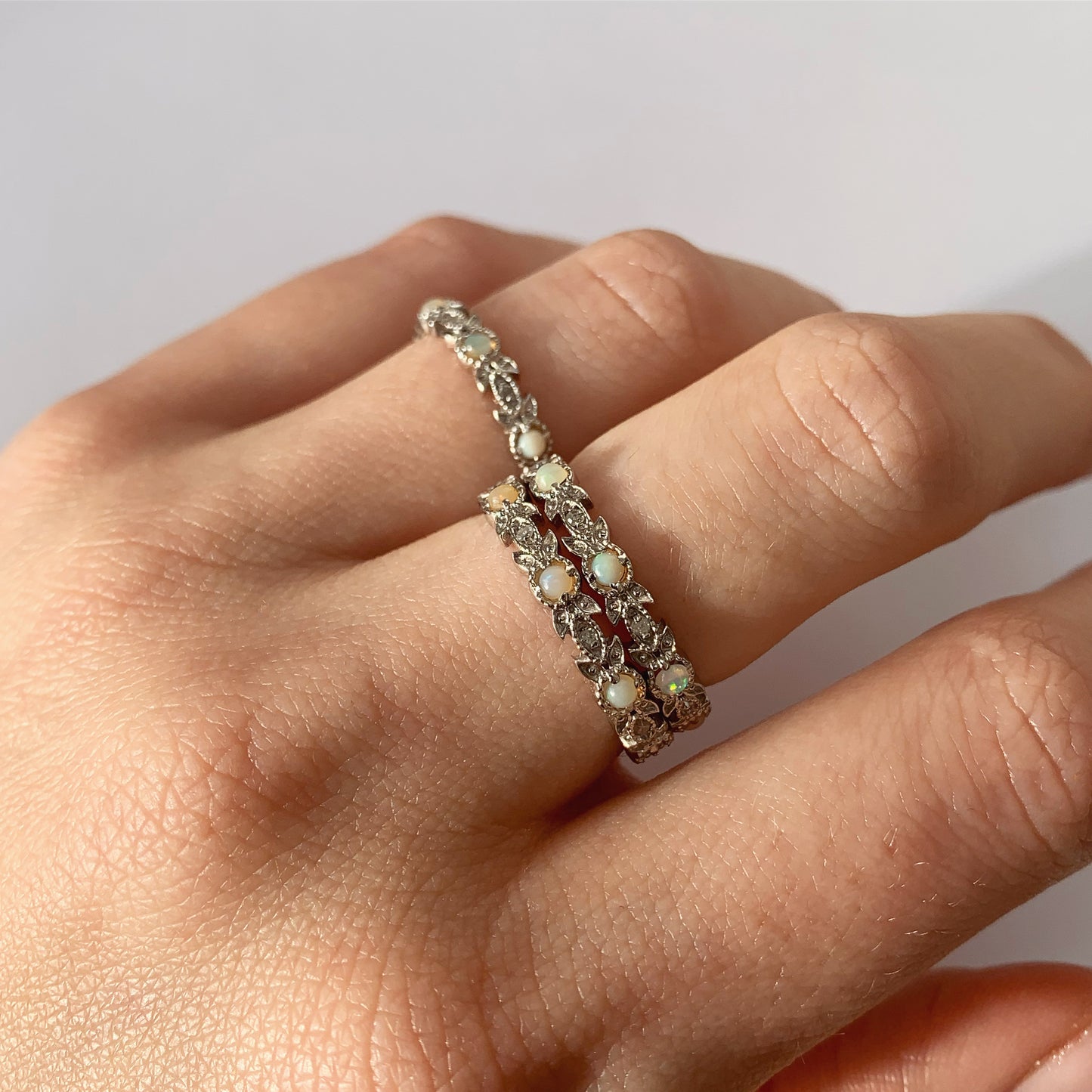 Band of Leaves Gold vermeil diamond wraparound ring - Love From Laura.